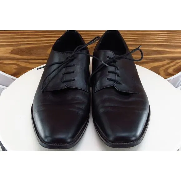 Joseph‎ Abboud Sz 11 Derby Oxfords Black Leather Men Lace Up Medium