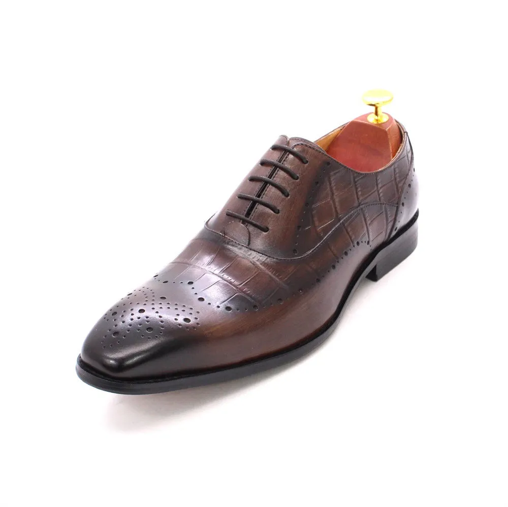 Leather Hand Rubbed Color Carved Male Business