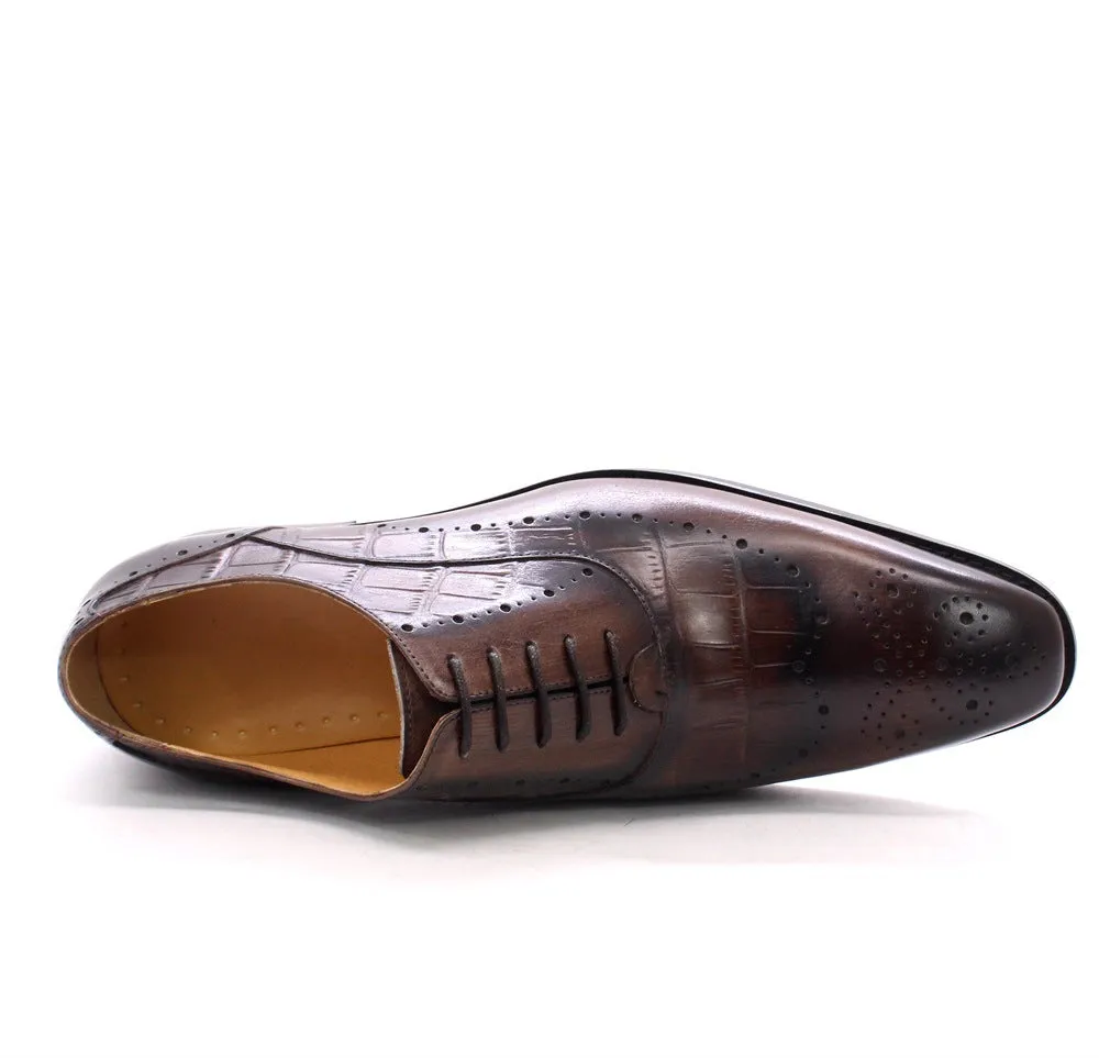 Leather Hand Rubbed Color Carved Male Business
