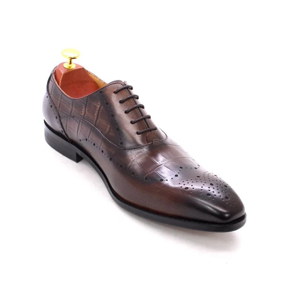 Leather Hand Rubbed Color Carved Male Business
