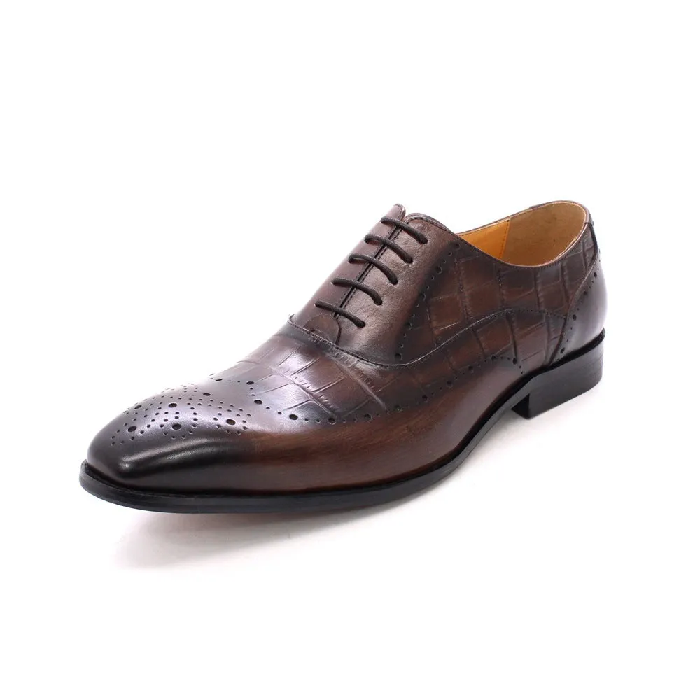 Leather Hand Rubbed Color Carved Male Business