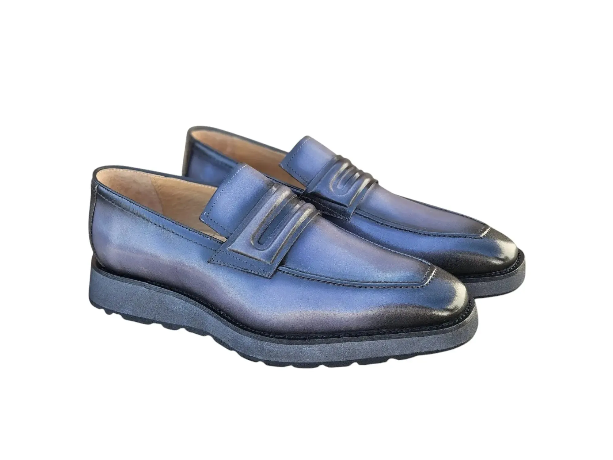 Leather Penny Loafer in Chunky Sole