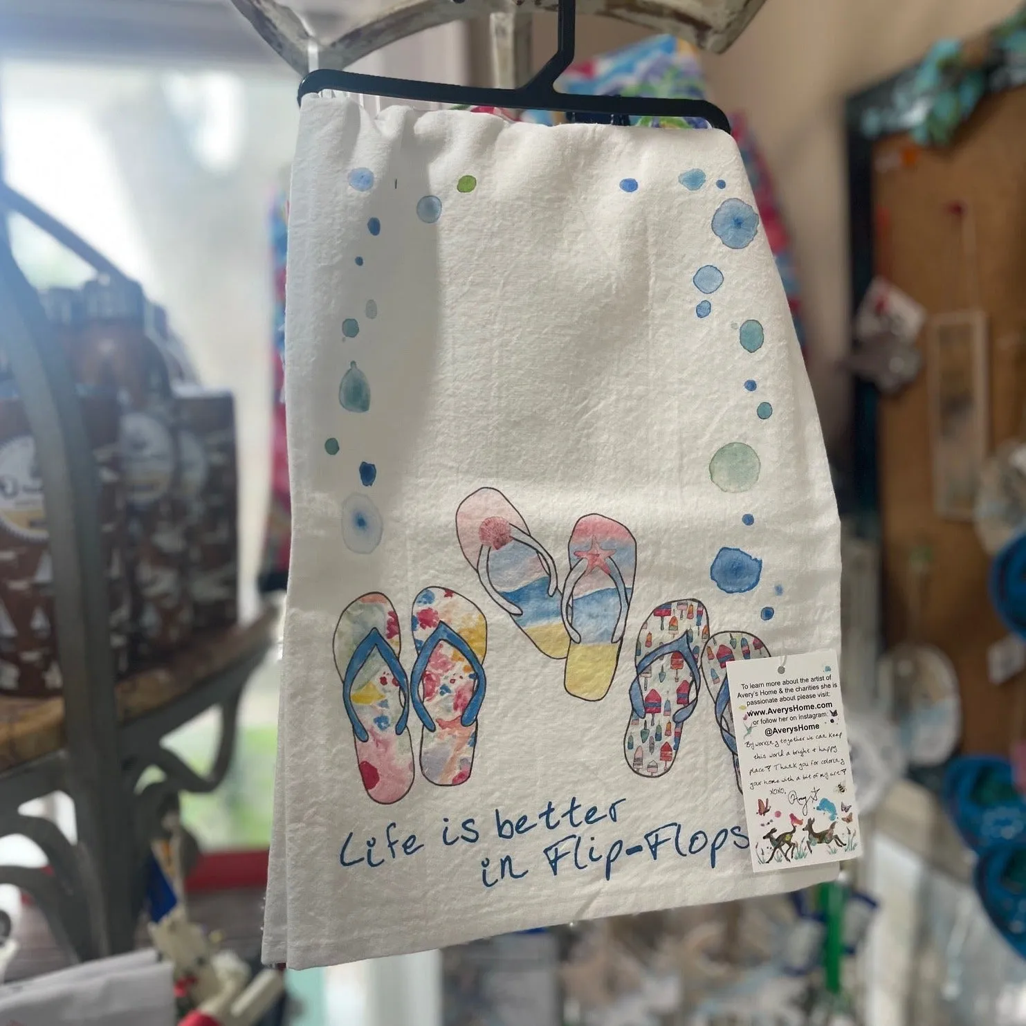 Life Is Better Flip Flips Tea Towel