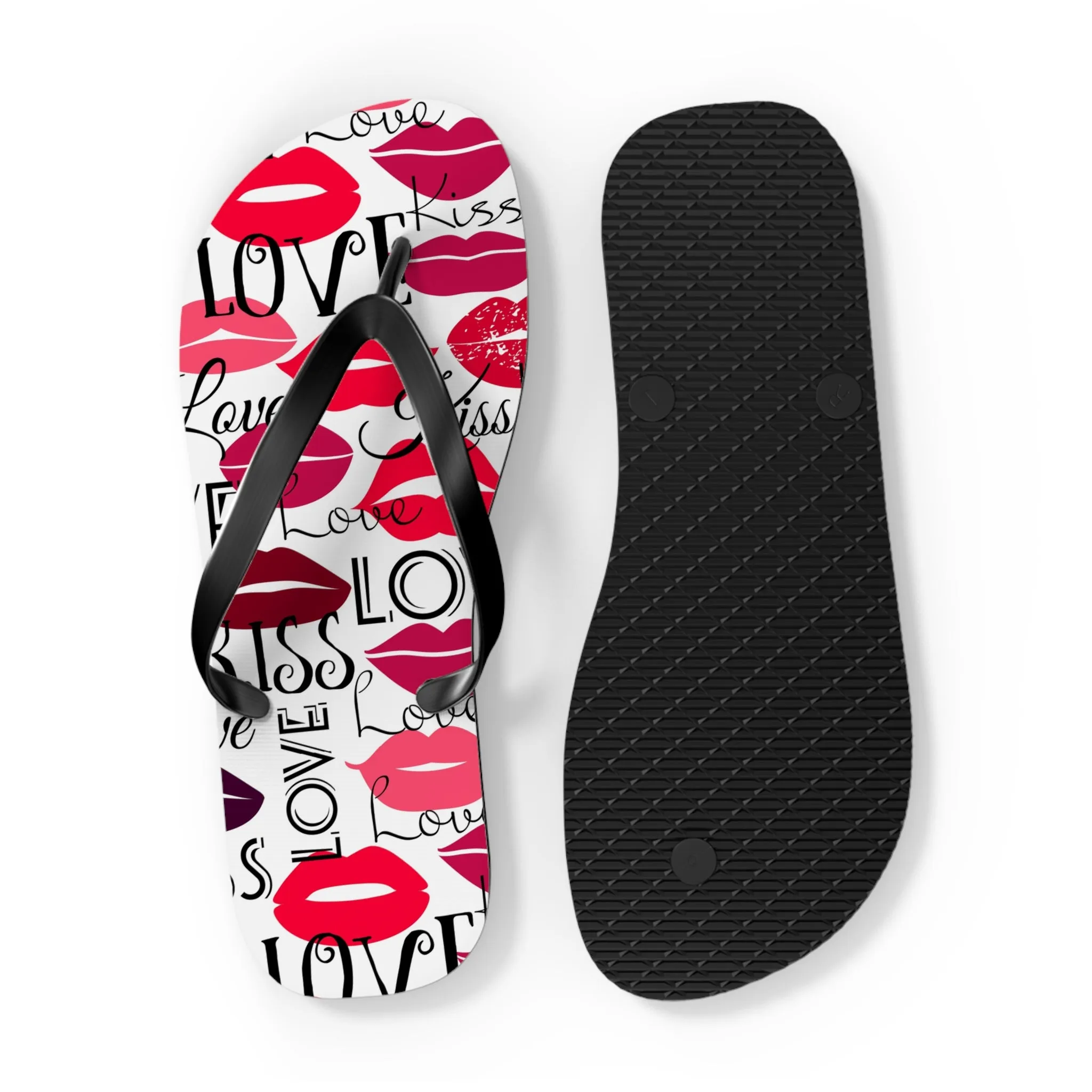 Love and Kisses Flip Flops - Trendy Summer Footwear for Beach and Casual Outings