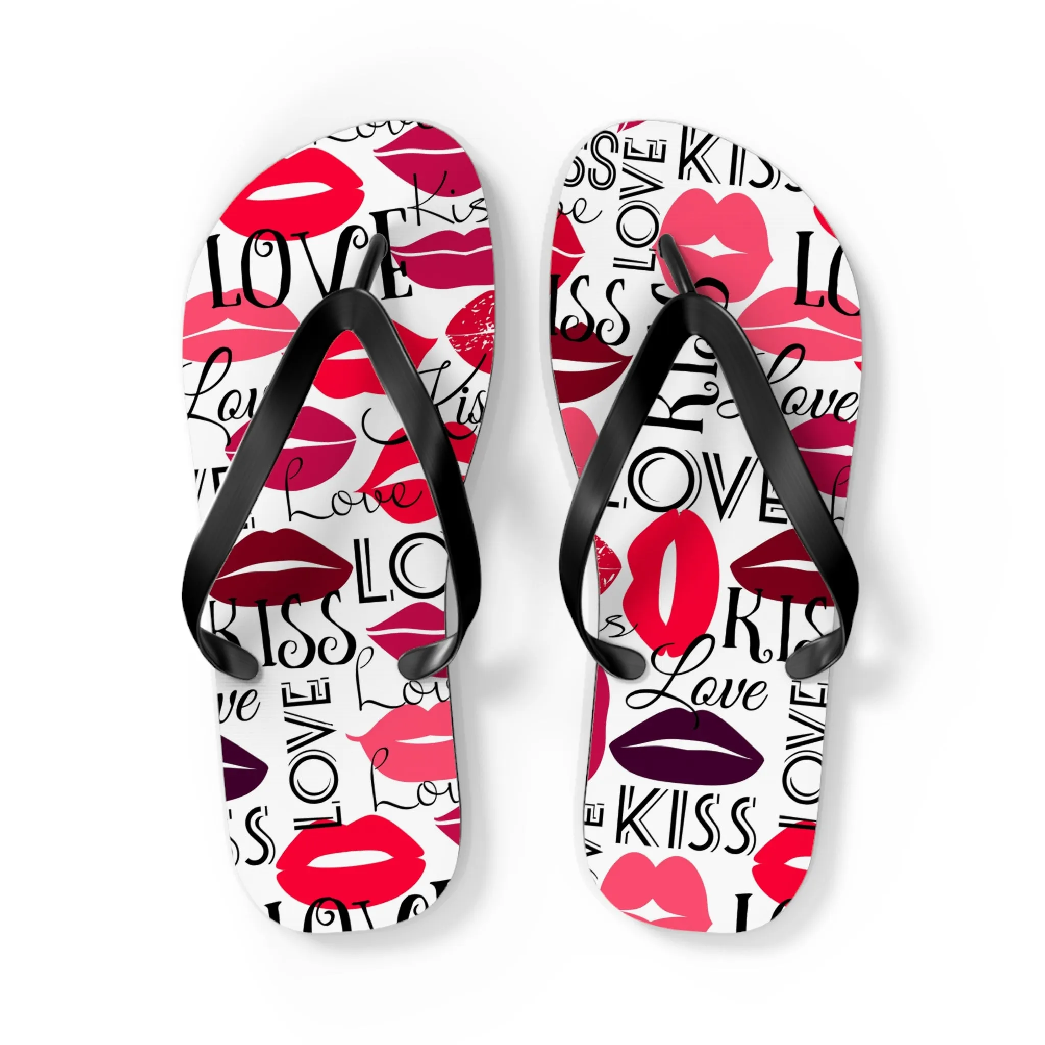 Love and Kisses Flip Flops - Trendy Summer Footwear for Beach and Casual Outings