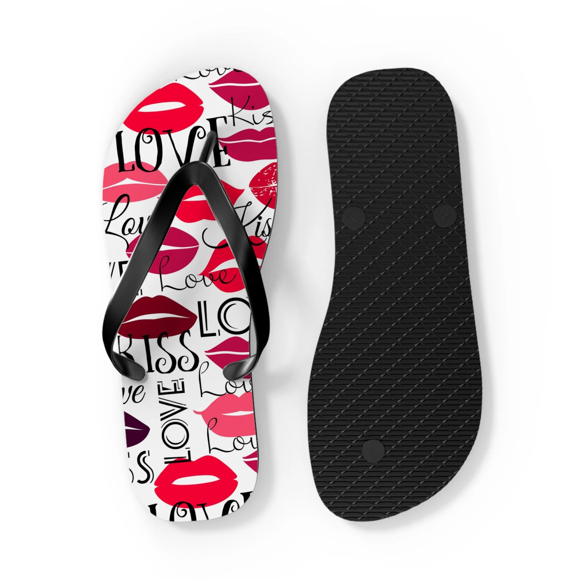Love and Kisses Flip Flops - Trendy Summer Footwear for Beach and Casual Outings