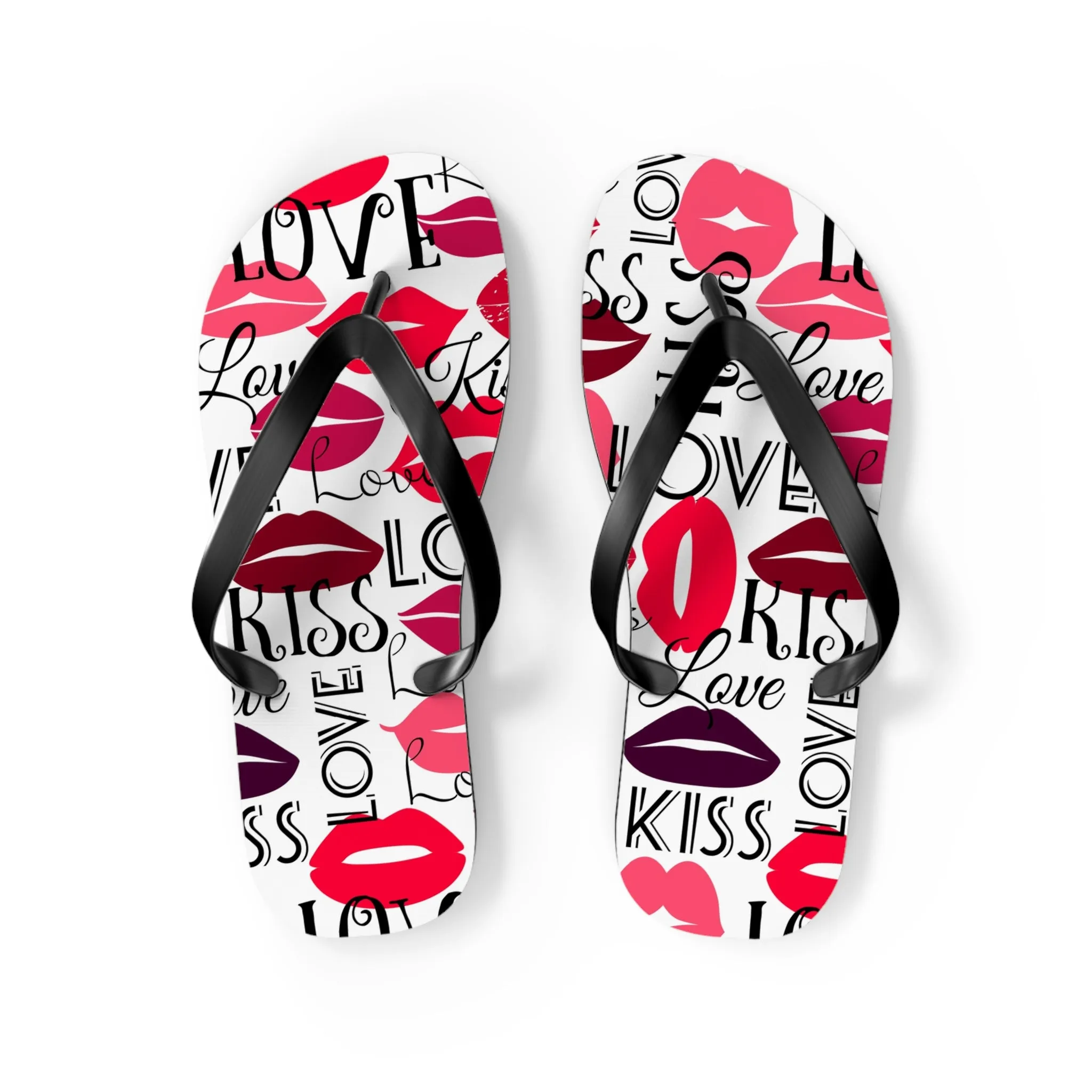 Love and Kisses Flip Flops - Trendy Summer Footwear for Beach and Casual Outings