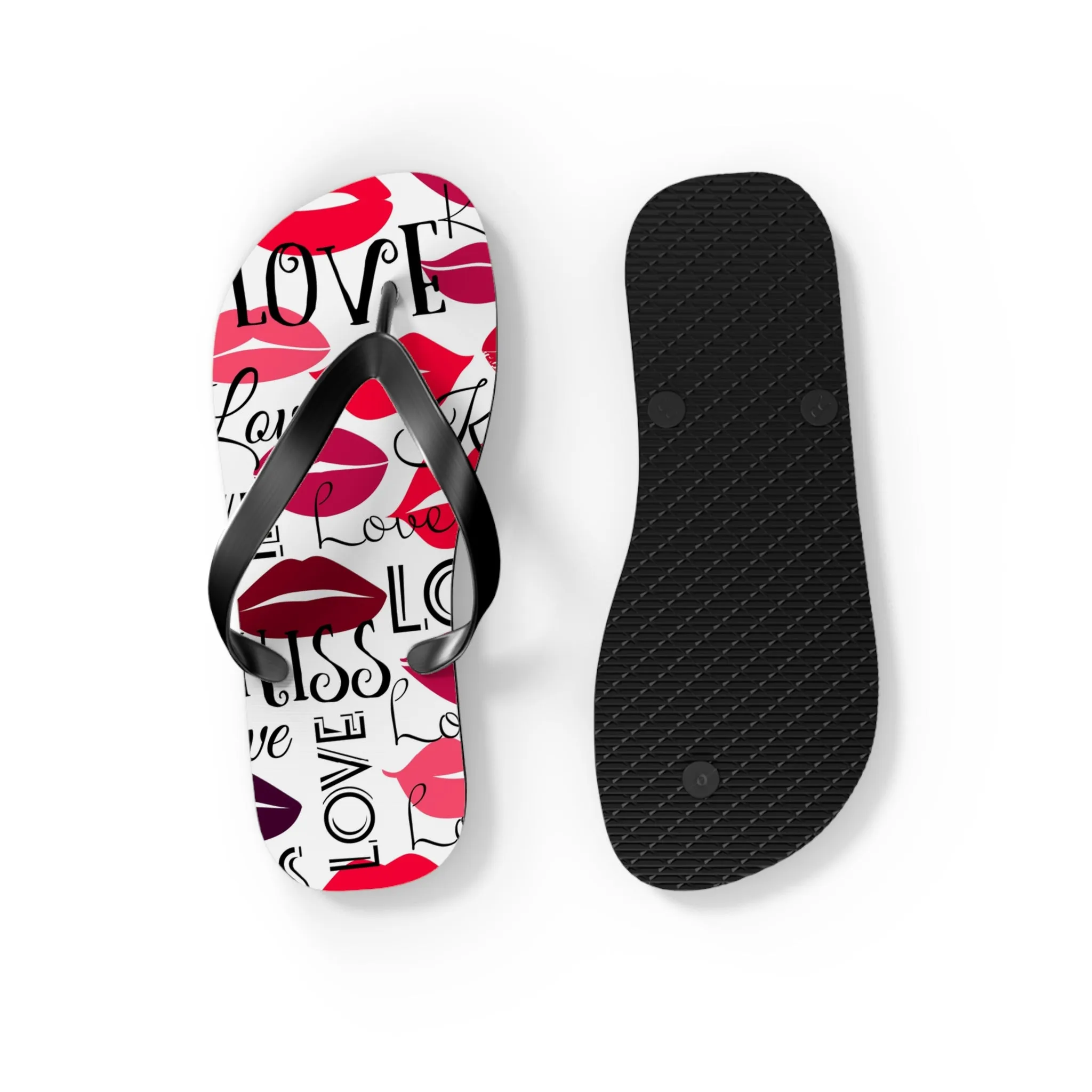 Love and Kisses Flip Flops - Trendy Summer Footwear for Beach and Casual Outings