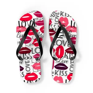 Love and Kisses Flip Flops - Trendy Summer Footwear for Beach and Casual Outings