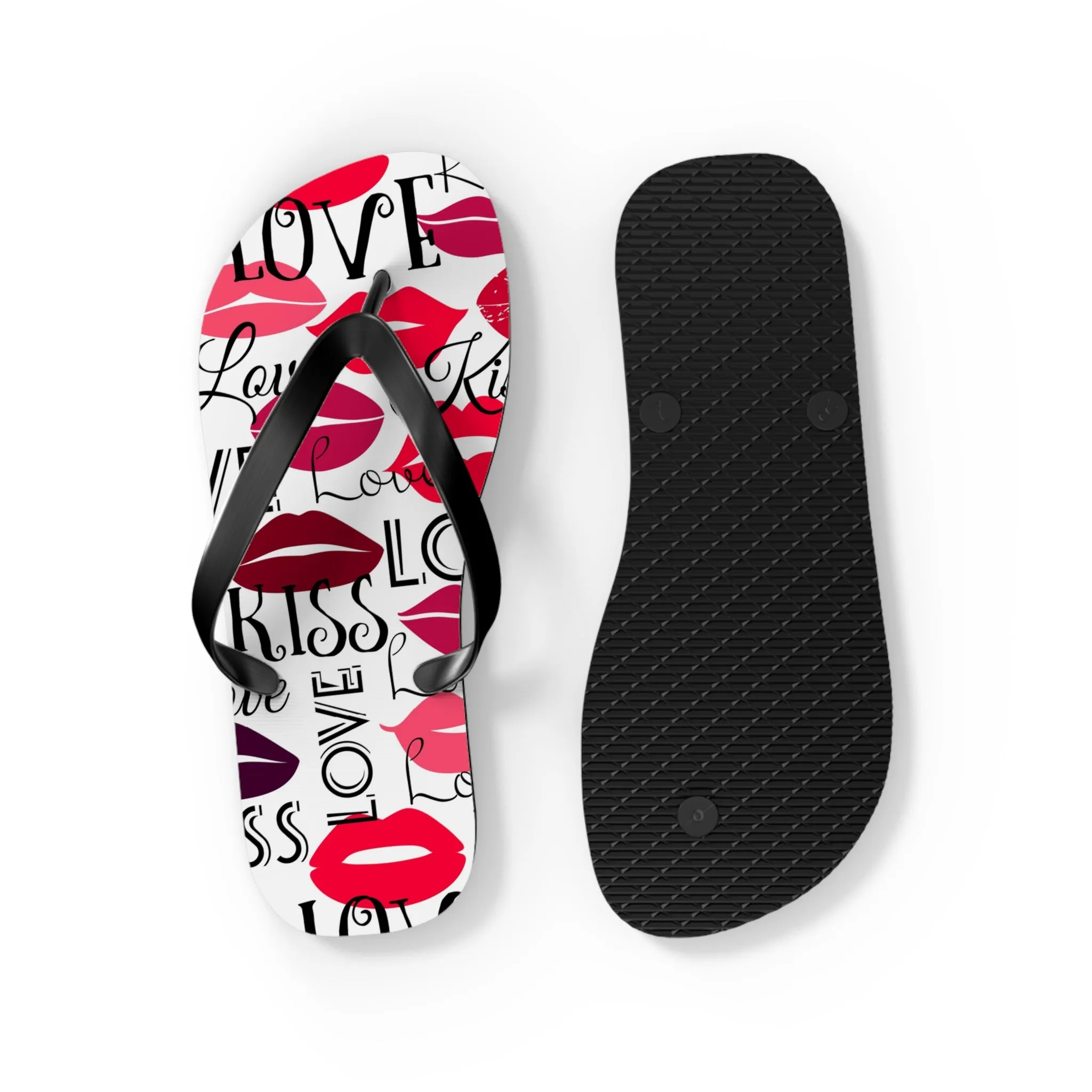 Love and Kisses Flip Flops - Trendy Summer Footwear for Beach and Casual Outings