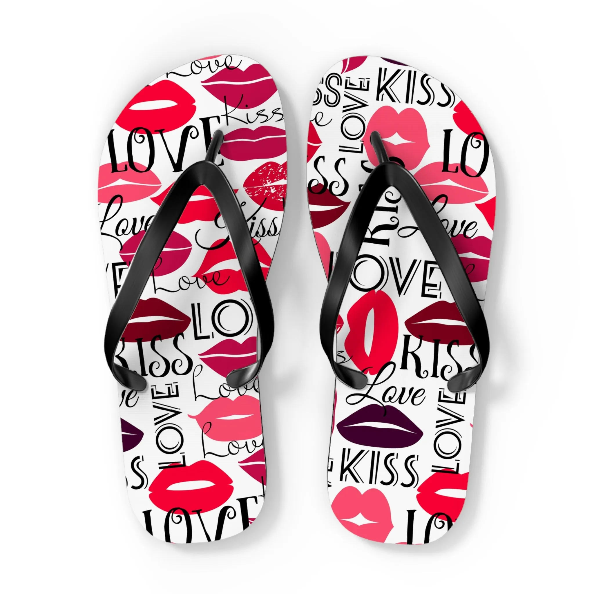 Love and Kisses Flip Flops - Trendy Summer Footwear for Beach and Casual Outings