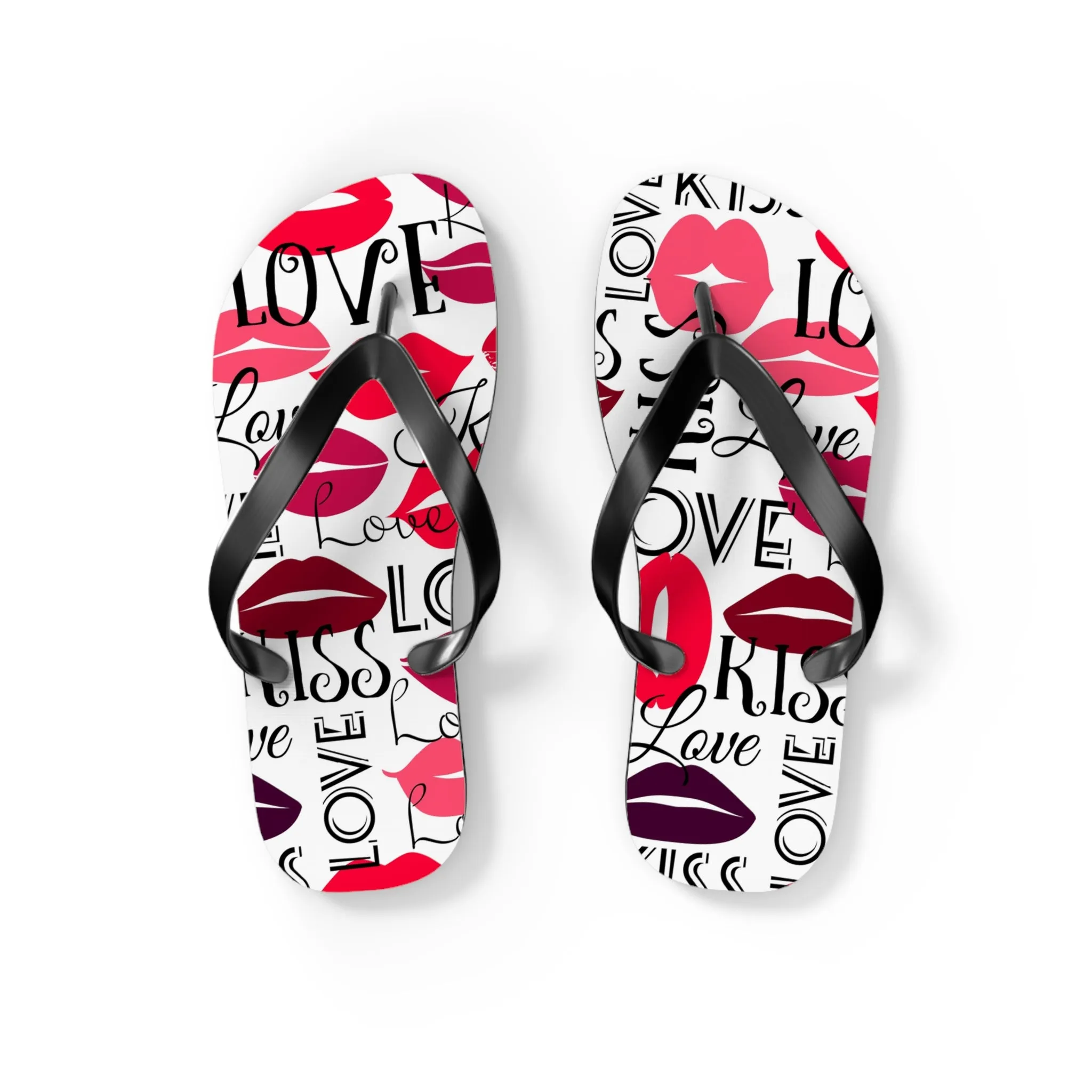 Love and Kisses Flip Flops - Trendy Summer Footwear for Beach and Casual Outings