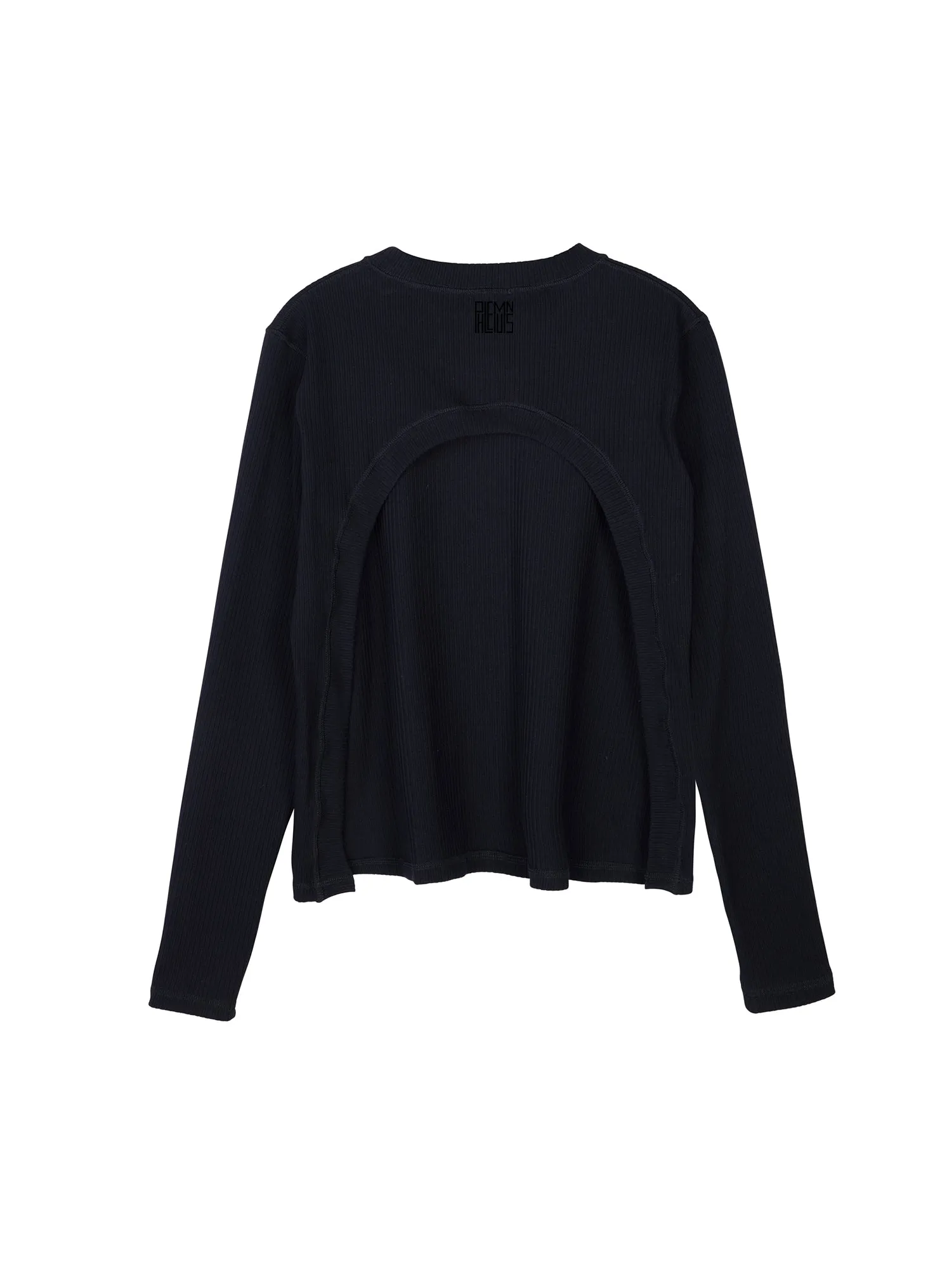 L/S BACKLESS TEE - BLACK/BLACK