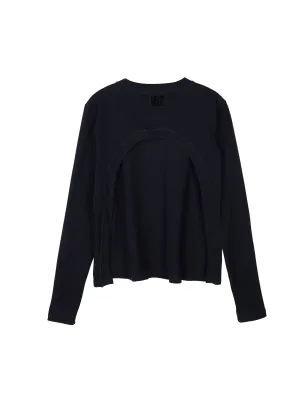 L/S BACKLESS TEE - BLACK/BLACK