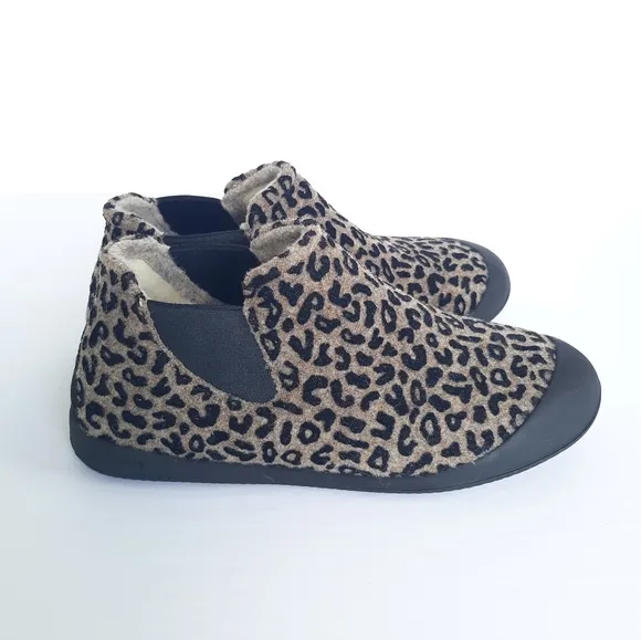Mahabis Alto Boot Slipper Slip On Cheetah Wool