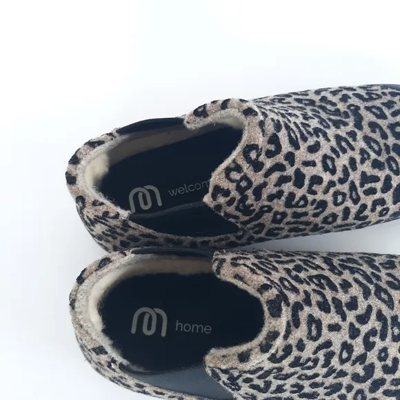 Mahabis Alto Boot Slipper Slip On Cheetah Wool