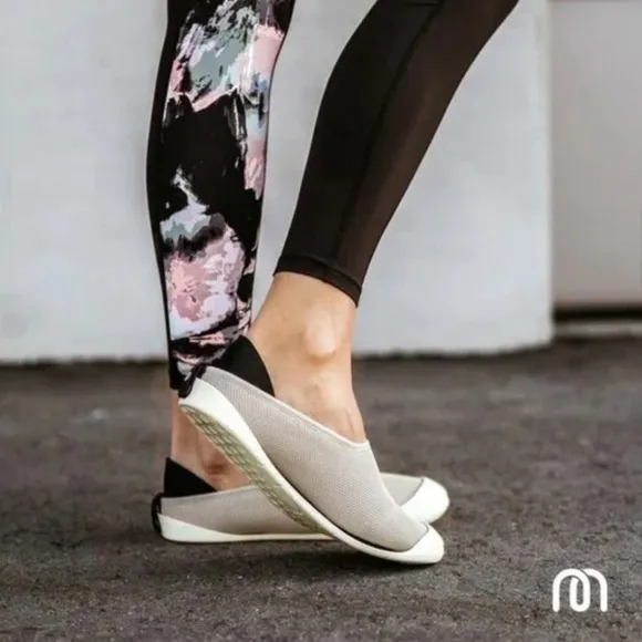 Mahabis Summer Mesh Slippers Indoor/Outdoor Removable Sole in Gya Grey Sz:38/7.5