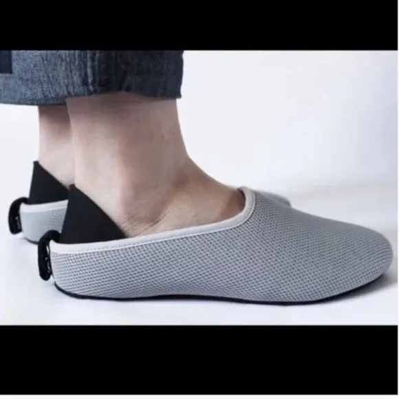 Mahabis Summer Mesh Slippers Indoor/Outdoor Removable Sole in Gya Grey Sz:38/7.5