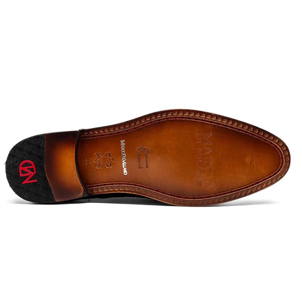 Marco Di Milano John in Black Caiman Crocodile & Calfskin Oxford Shoes
