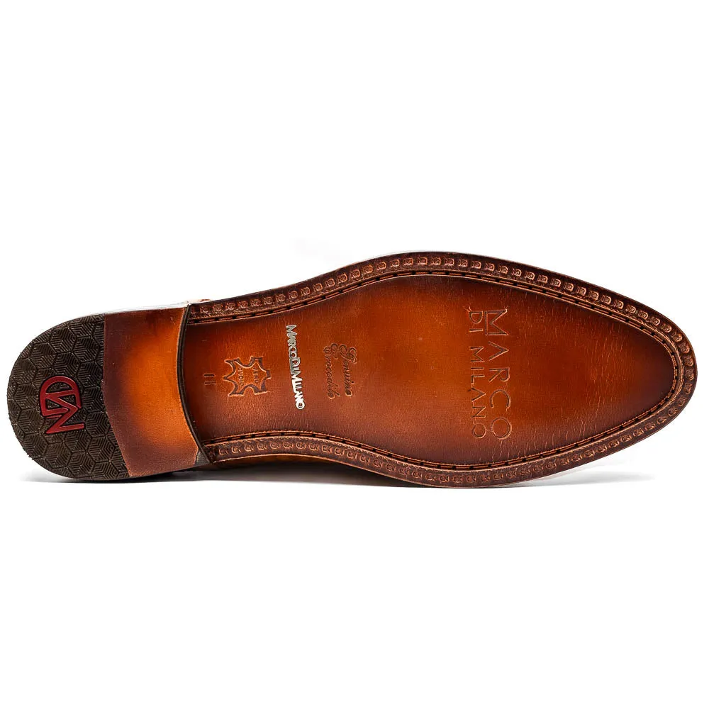 Marco Di Milano John in Brandy Crocodile & Calfskin Oxford Shoes