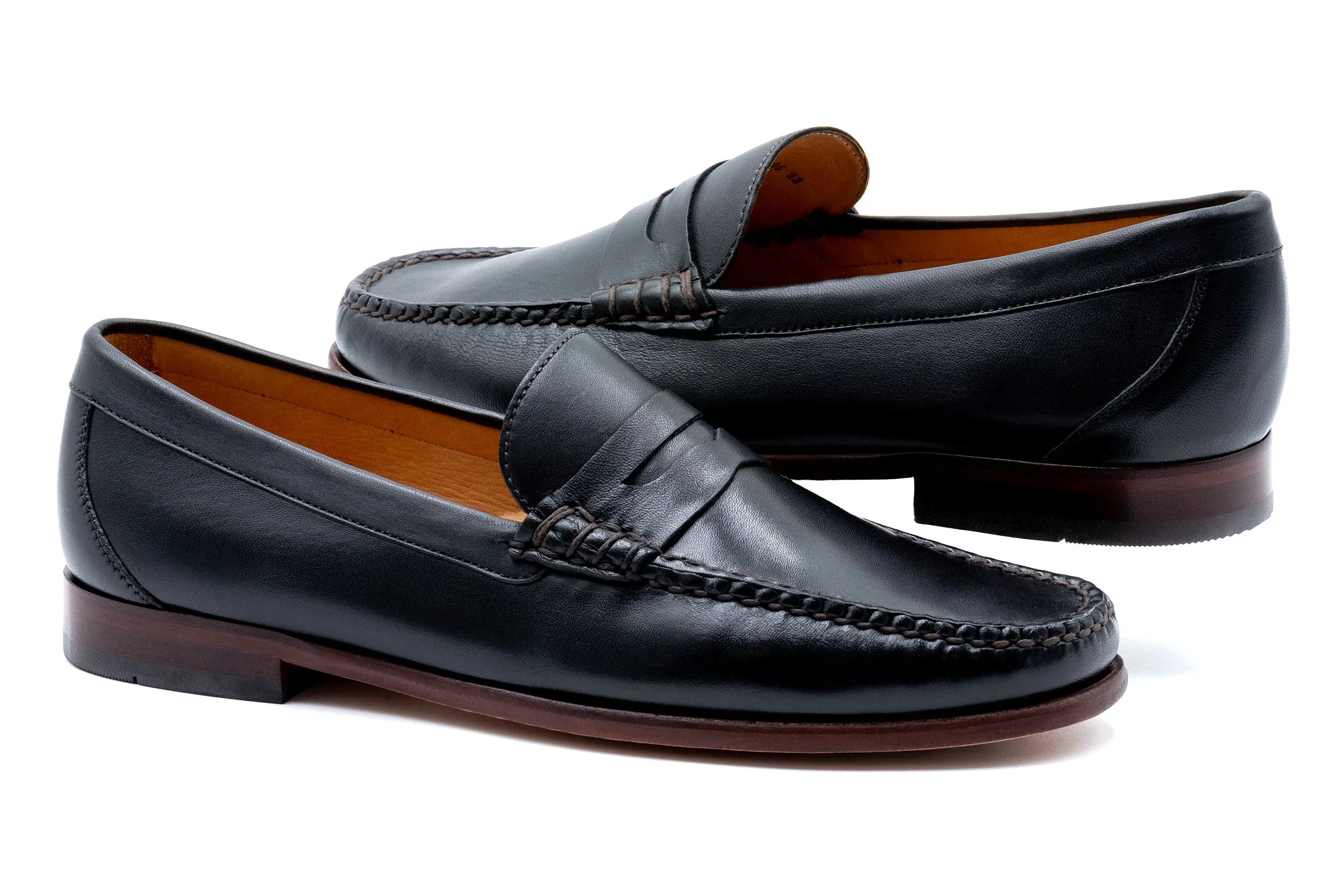 Maxwell Sheep Skin Penny Loafers - Black