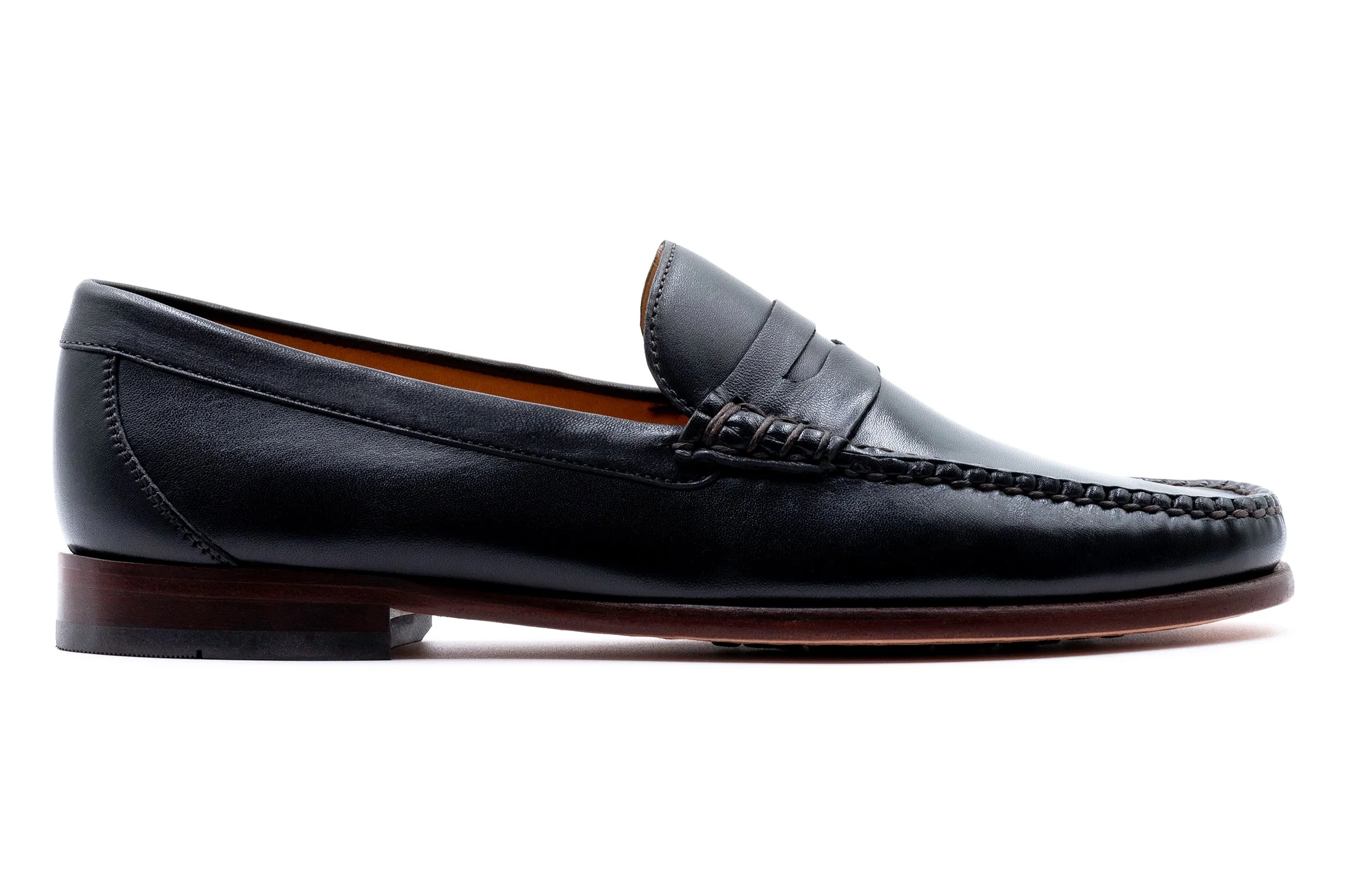 Maxwell Sheep Skin Penny Loafers - Black