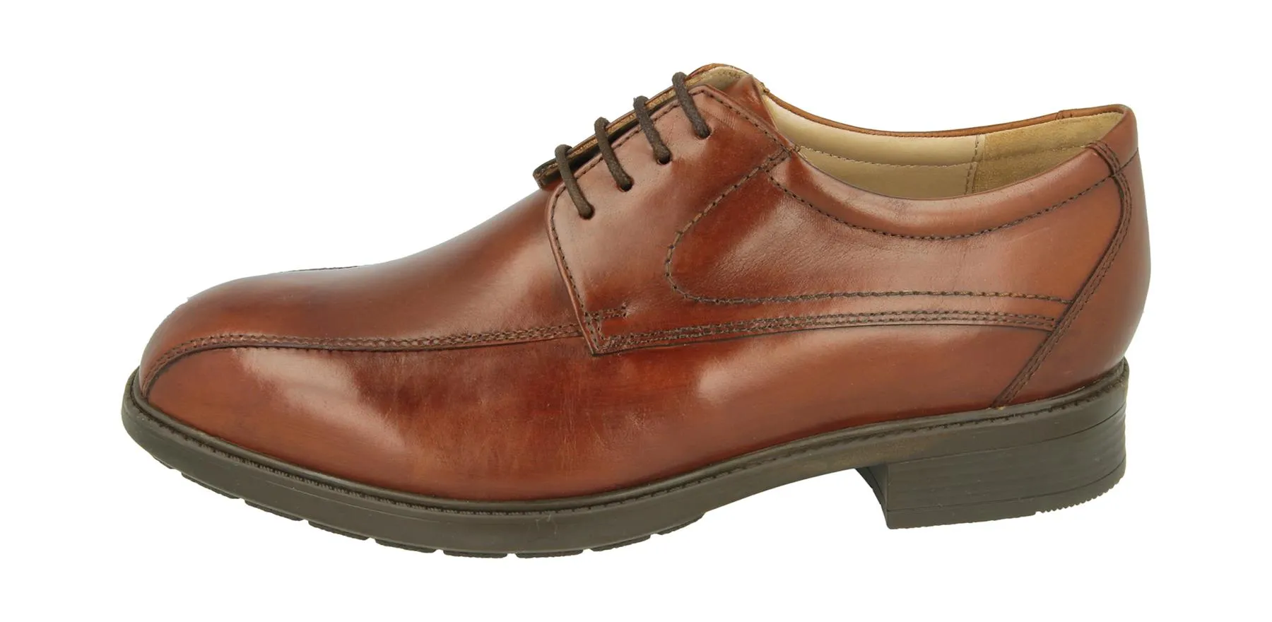 Mens Easy B Extra Wide Fit (2V) Leather Streamlined Lace-up Shoe (Richmond) in Tan