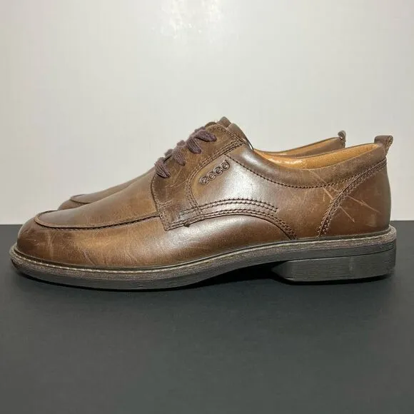Mens ECCO Brown Leather Lace Up Oxford Shoes / Size 10-10.5 / EU 44