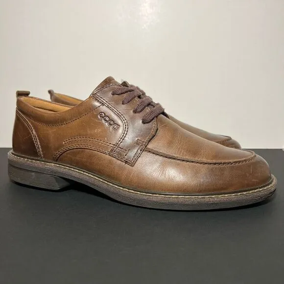 Mens ECCO Brown Leather Lace Up Oxford Shoes / Size 10-10.5 / EU 44