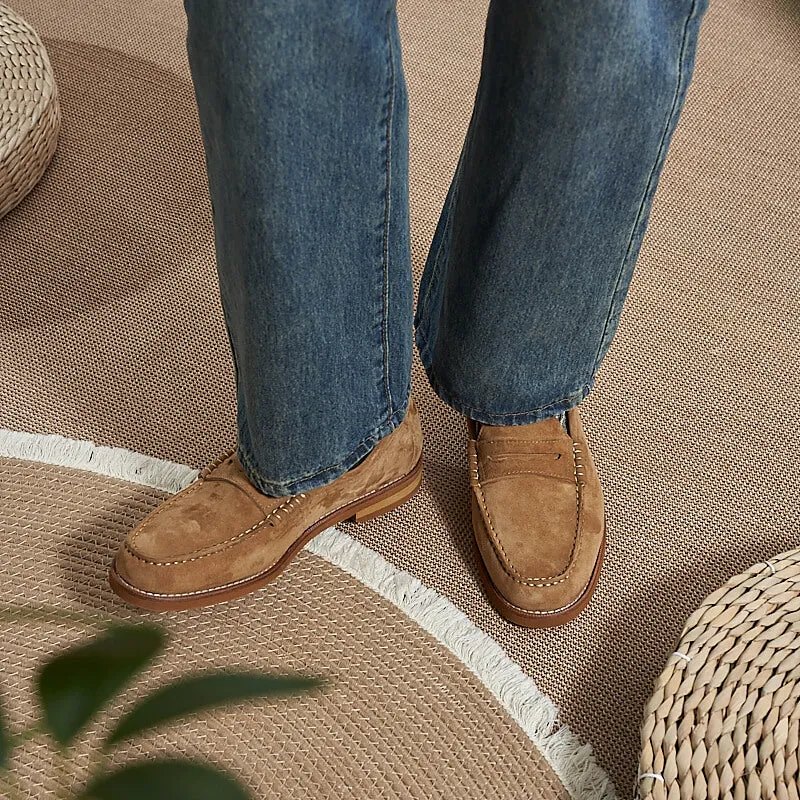Men's Suede Penny Loafers