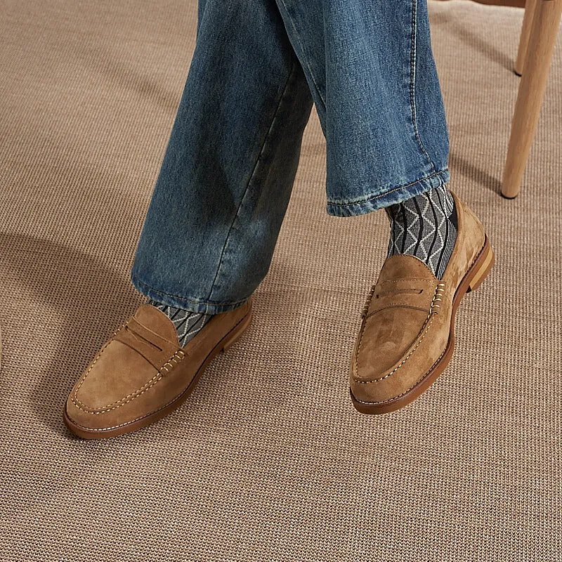 Men's Suede Penny Loafers