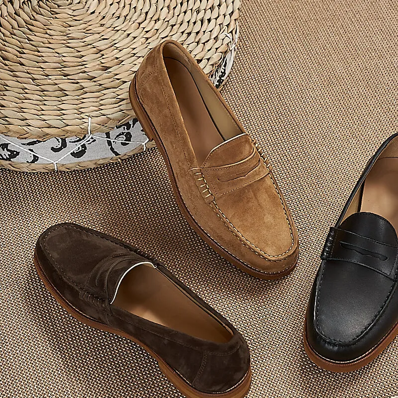 Men's Suede Penny Loafers
