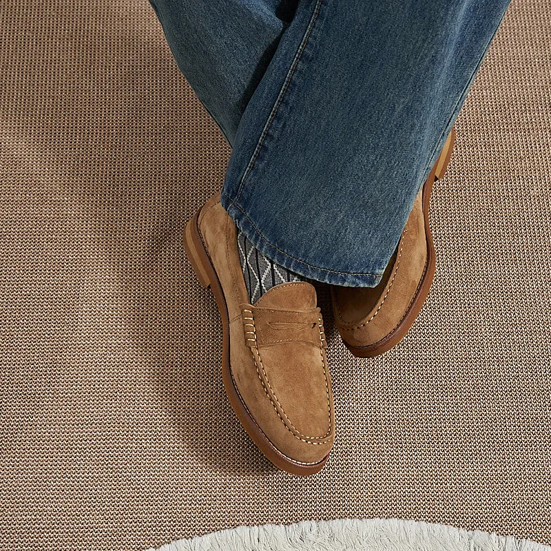 Men's Suede Penny Loafers
