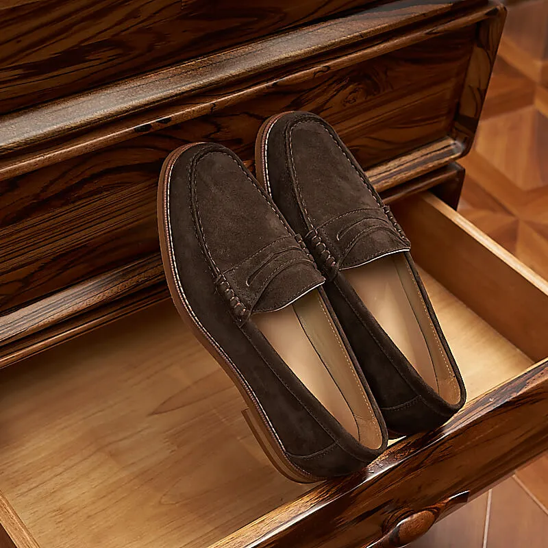 Men's Suede Penny Loafers