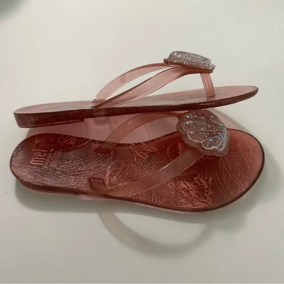 Mini Melissa Pink Shell Flip Flop
