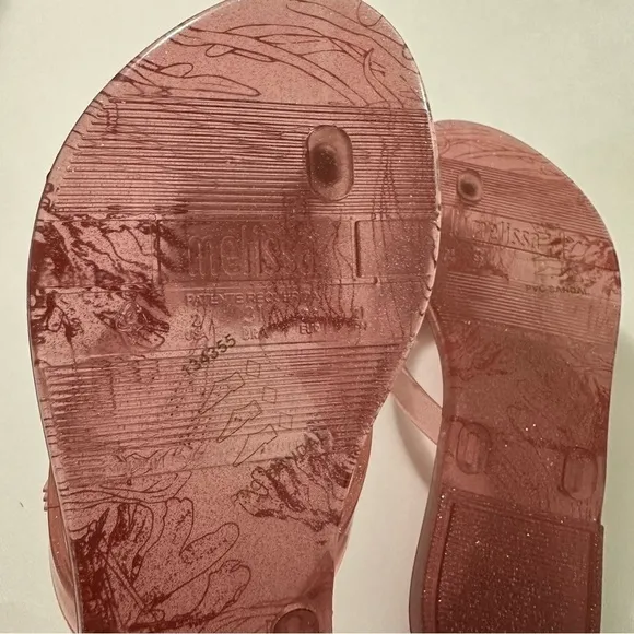 Mini Melissa Pink Shell Flip Flop