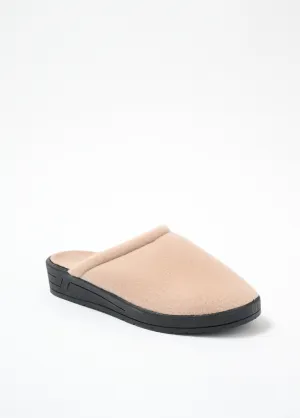 Mixed mule comfort width fleece slippers