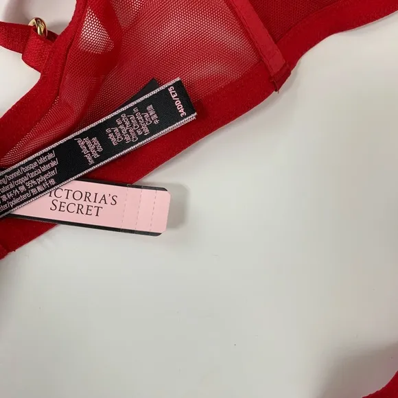 NEW Victorias Secret Bra Panty Set 34DD Large Red