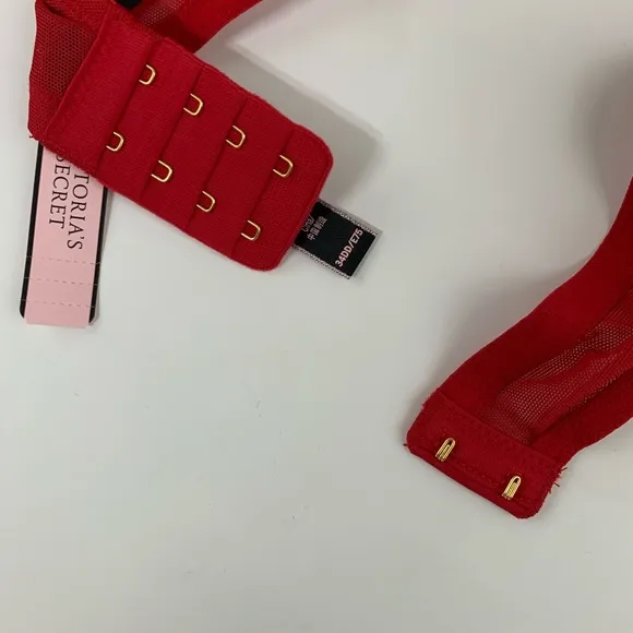 NEW Victorias Secret Bra Panty Set 34DD Large Red