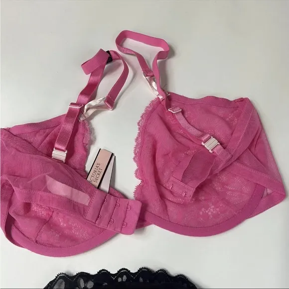 NEW Victorias Secret Bra Panty Set 36DDD Unlined Demi Large High Thong #1685