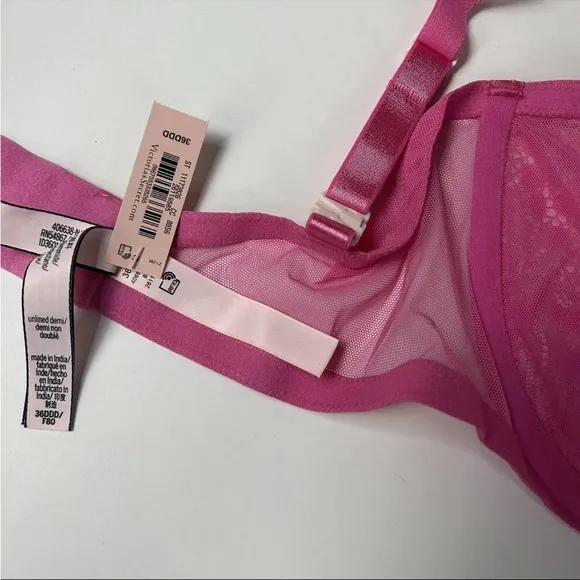 NEW Victorias Secret Bra Panty Set 36DDD Unlined Demi Large High Thong #1685