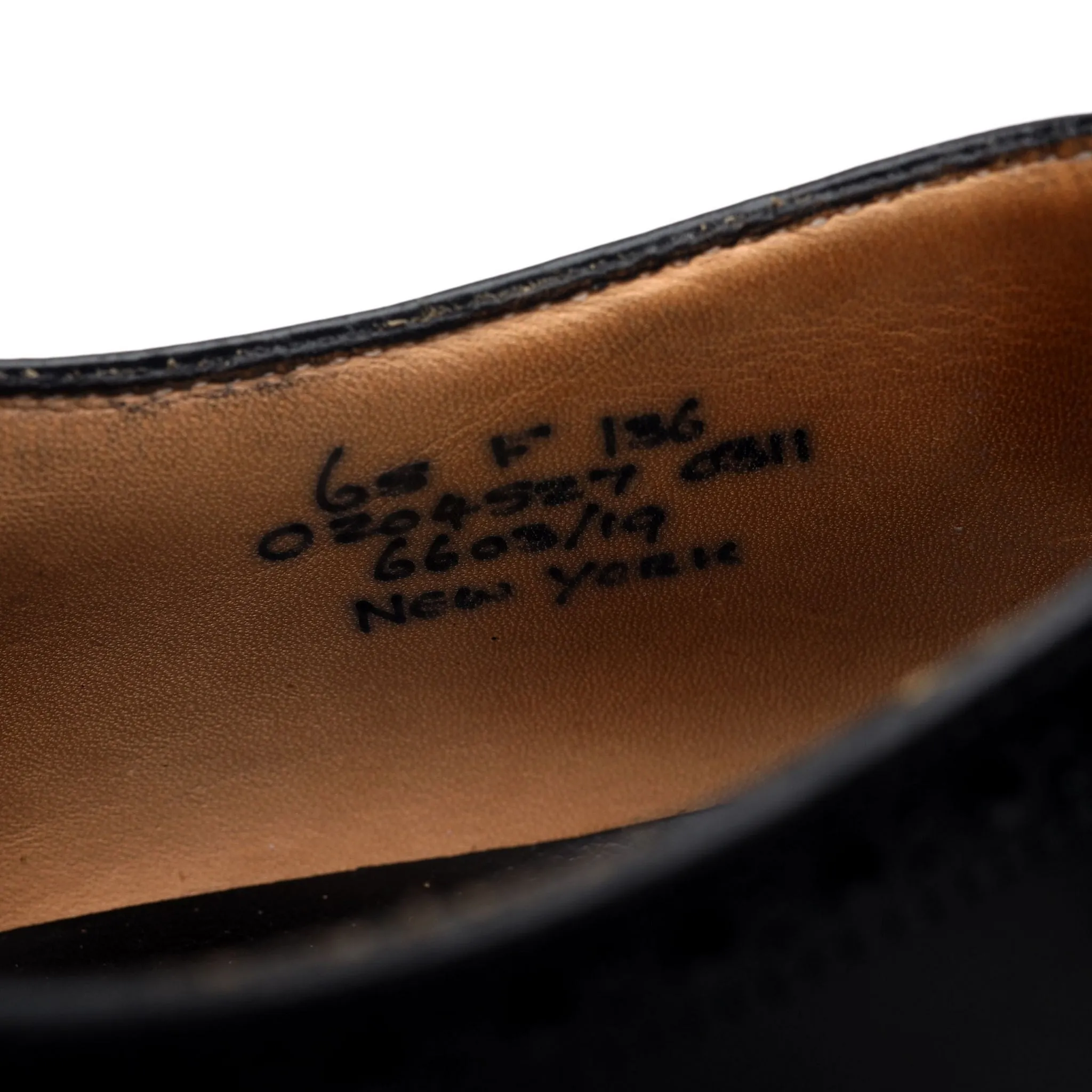 'New York' Black Leather Oxford Brogues UK 6.5 F
