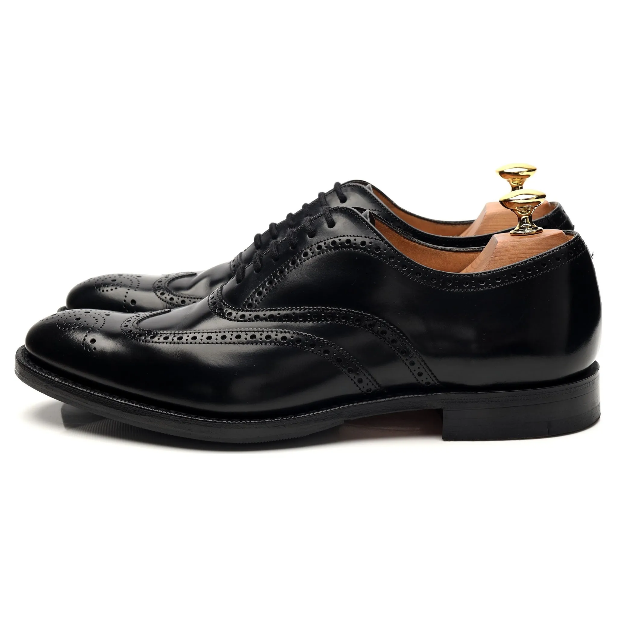 'New York' Black Leather Oxford Brogues UK 6.5 F