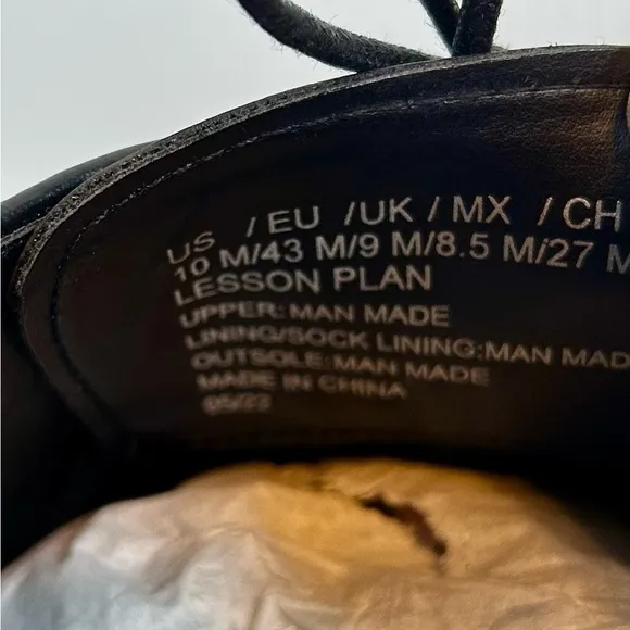 NIB Unlisted Men’s Black Lace Up Oxford Dress Shoes / Sz 10