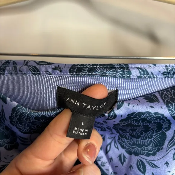 NWT Ann Taylor Floral Bias Midi Slip Skirt Underwater Teal
