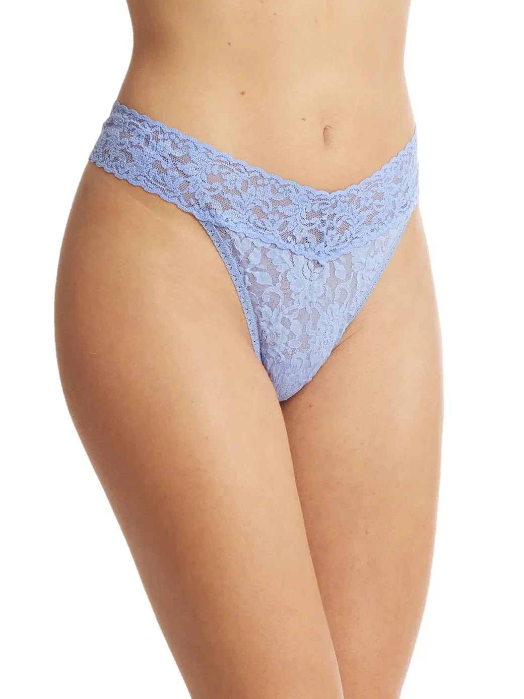Original Rise Signature Lace Thong In Cool Water - Hanky Panky