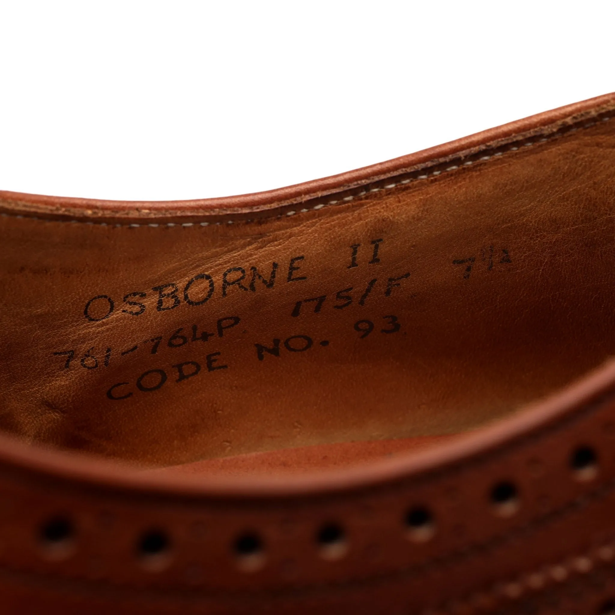 'Osborne II' Tan Brown Leather Oxford Brogues UK 7.5 F