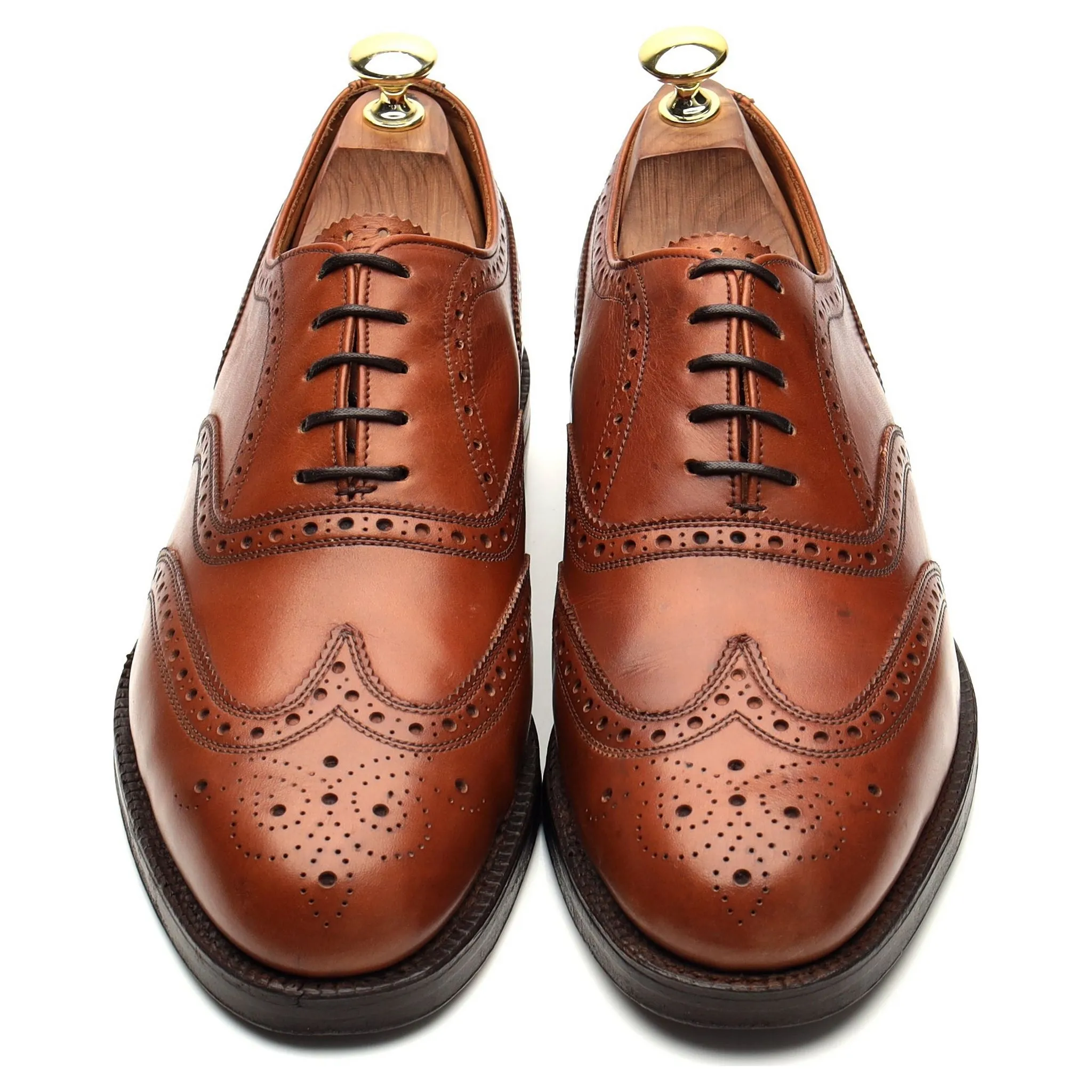 'Osborne II' Tan Brown Leather Oxford Brogues UK 7.5 F