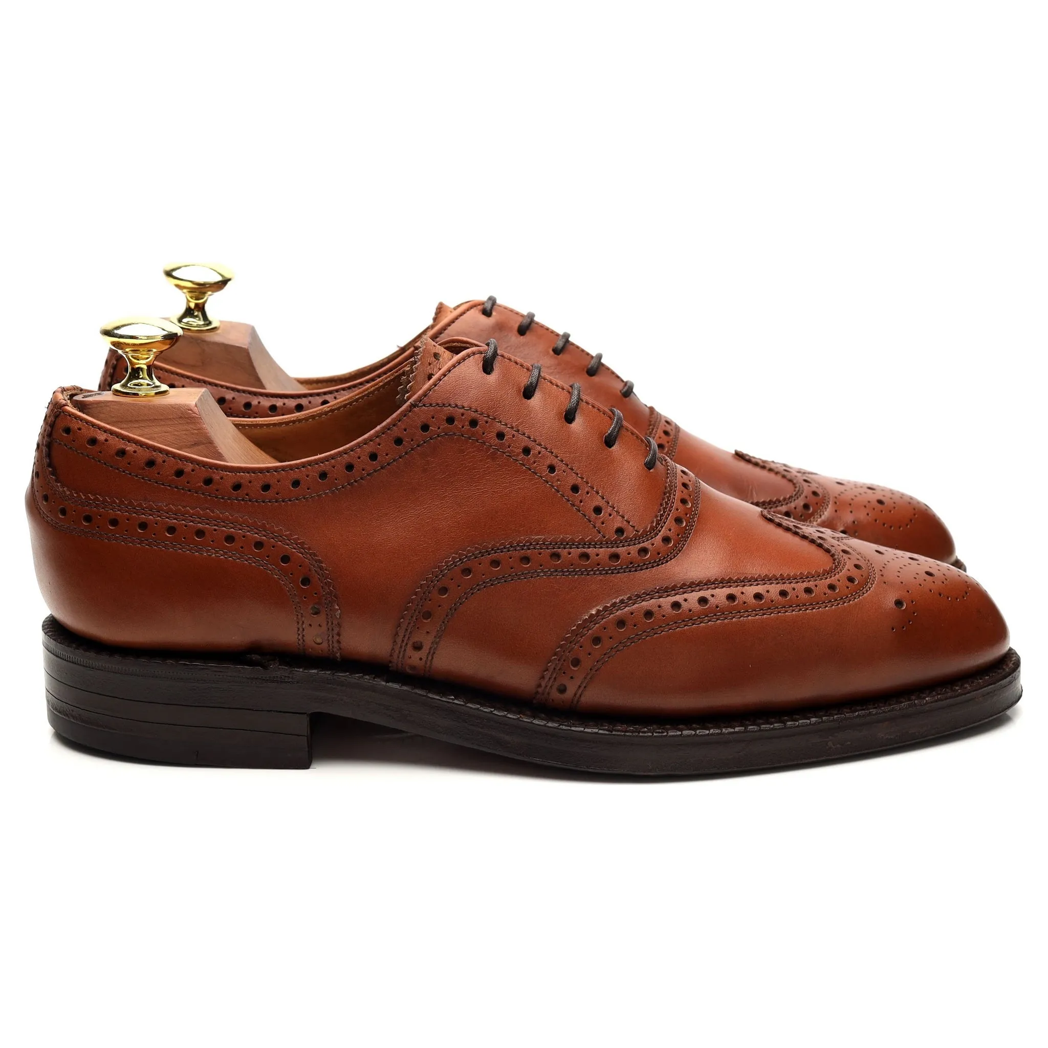 'Osborne II' Tan Brown Leather Oxford Brogues UK 7.5 F