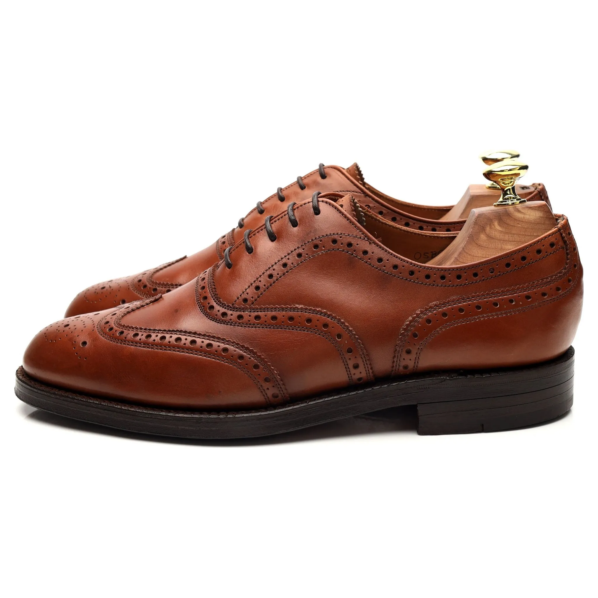 'Osborne II' Tan Brown Leather Oxford Brogues UK 7.5 F
